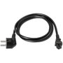 Aisens Cable de Alimentación Trébol CEE7 Acodado a C5, 1,5m, Negro